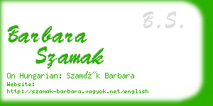 barbara szamak business card